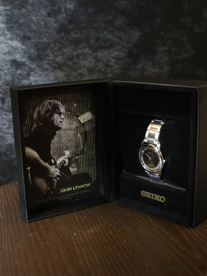 未使用 SEIKO セイコー ジョン レノン 生誕85周年記念 腕時計 クォーツ SS ブラック