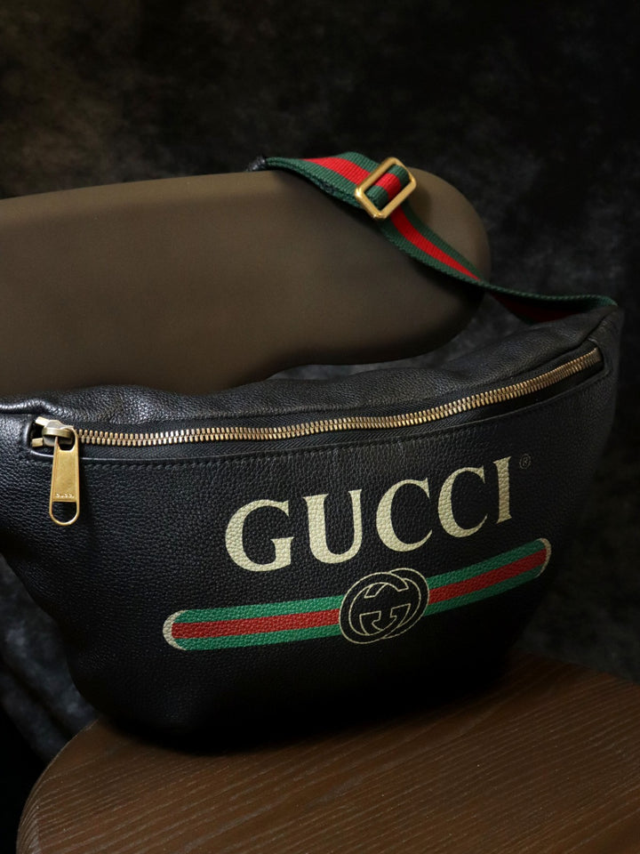 GUCCI グッチ 530412 ボディバッグ シェリーライン ラージ レザー ブラック メンズ レディース