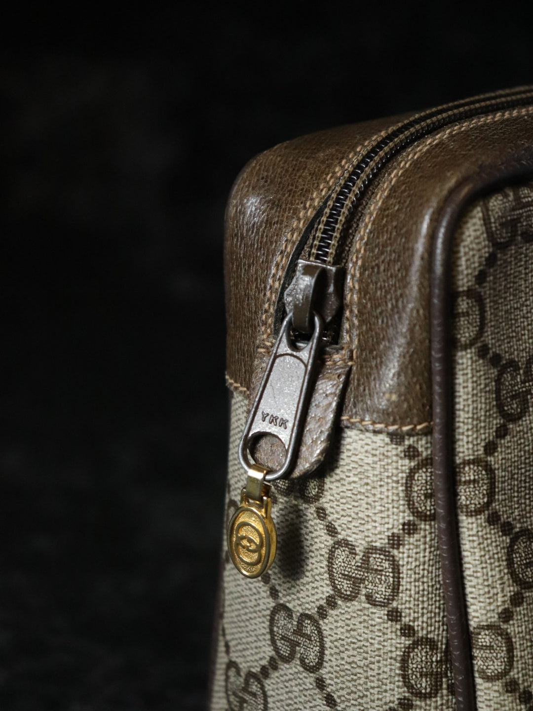 GUCCI グッチ クラッチバッグ セカンドバッグ ポーチ GGスプリーム シェリー ブラウン オールド ヴィンテージ