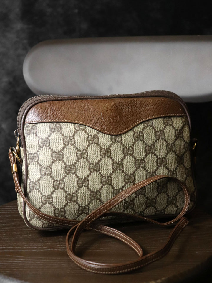 GUCCI グッチ GGスプリーム ショルダーバッグ ポシェット ブラウン オールド ヴィンテージ