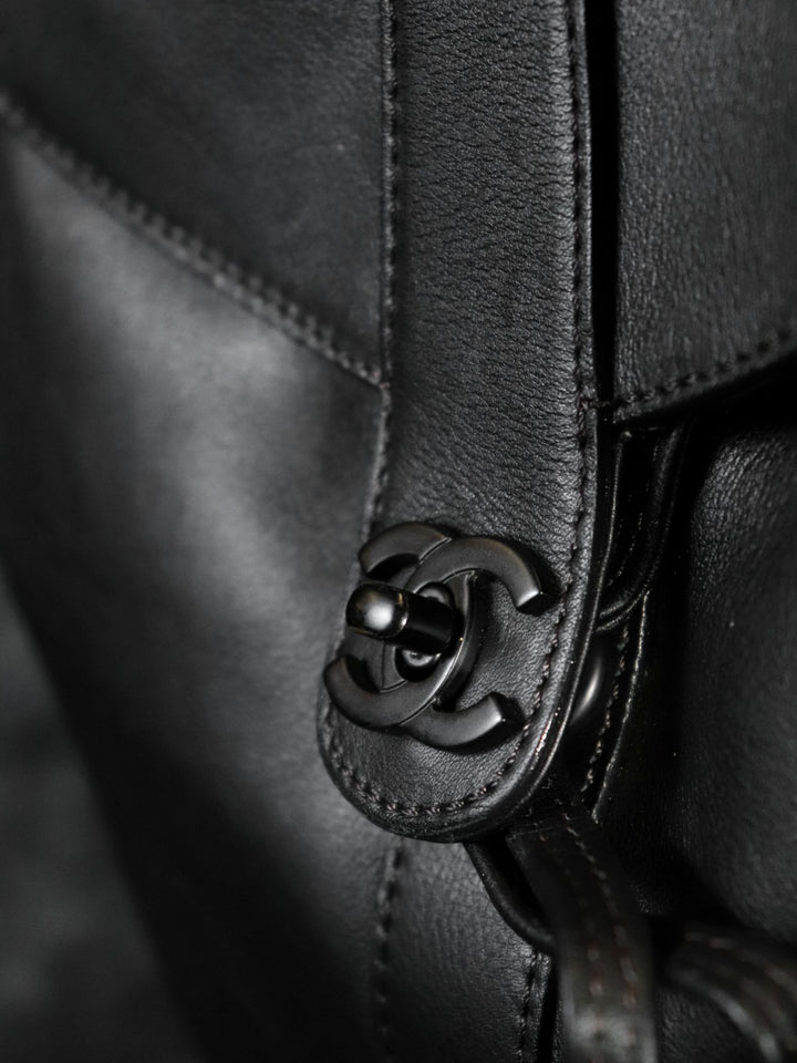 CHANEL シャネル ココマーク ターンロック リュックサック レザー ブラック ヴィンテージ