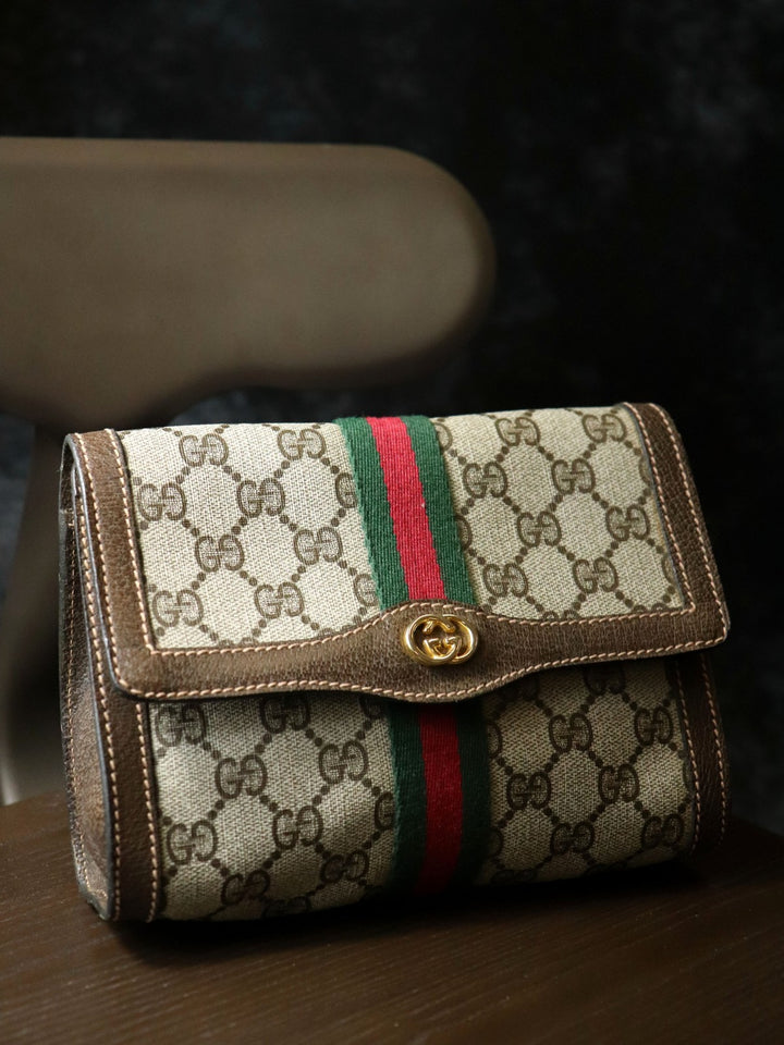 GUCCI グッチ ポーチ クラッチバッグ GGスプリーム シェリー オールドグッチ ヴィンテージ