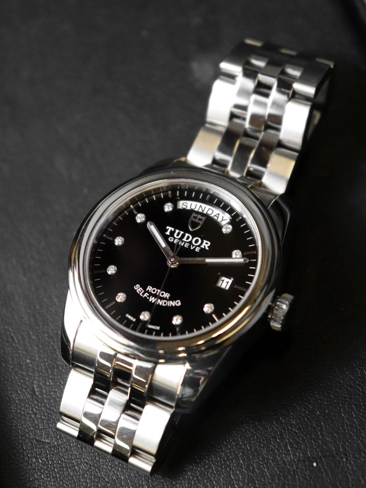 美品 TUDOR チュードル チューダー グラマー デイトデイ 56000 腕時計 自動巻き SS ブラック