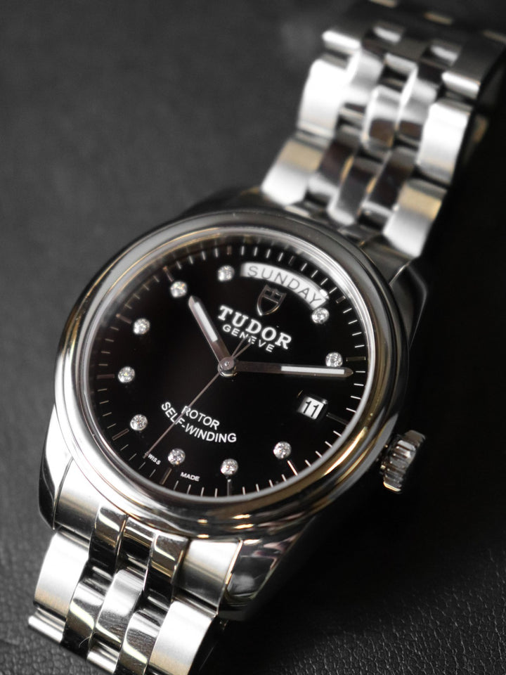 美品 TUDOR チュードル チューダー グラマー デイトデイ 56000 腕時計 自動巻き SS ブラック