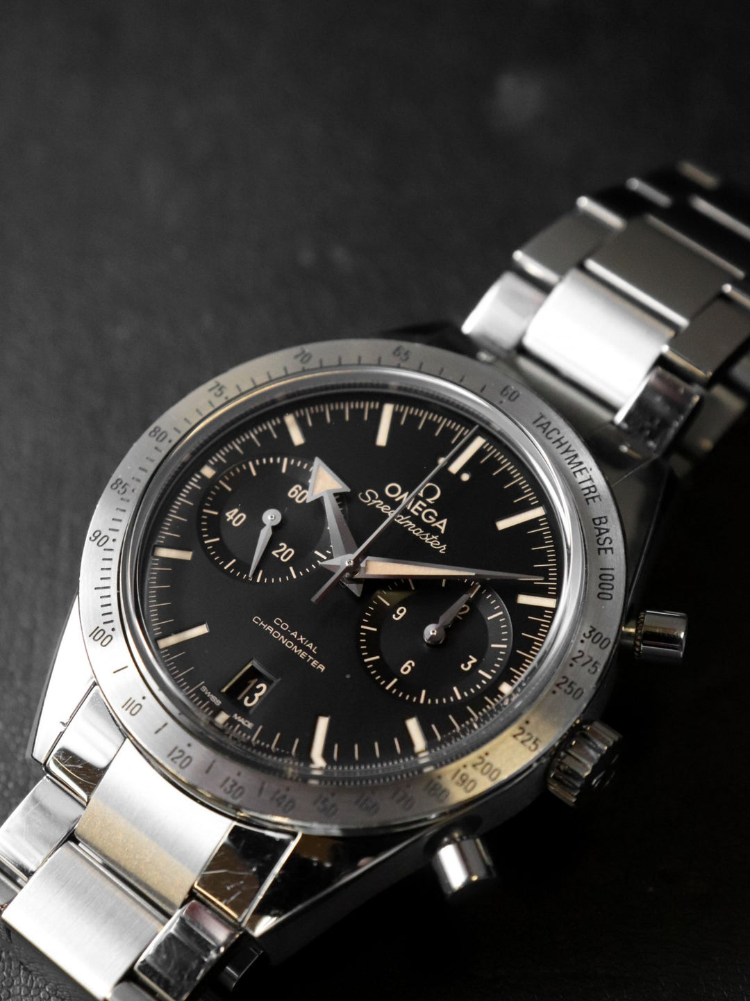 OMEGA オメガ 331.10.42.51.01.002 スピードマスター'57 コーアクシャル クロノグラフ 腕時計 自動巻き ブラック シルバー 腕時計
