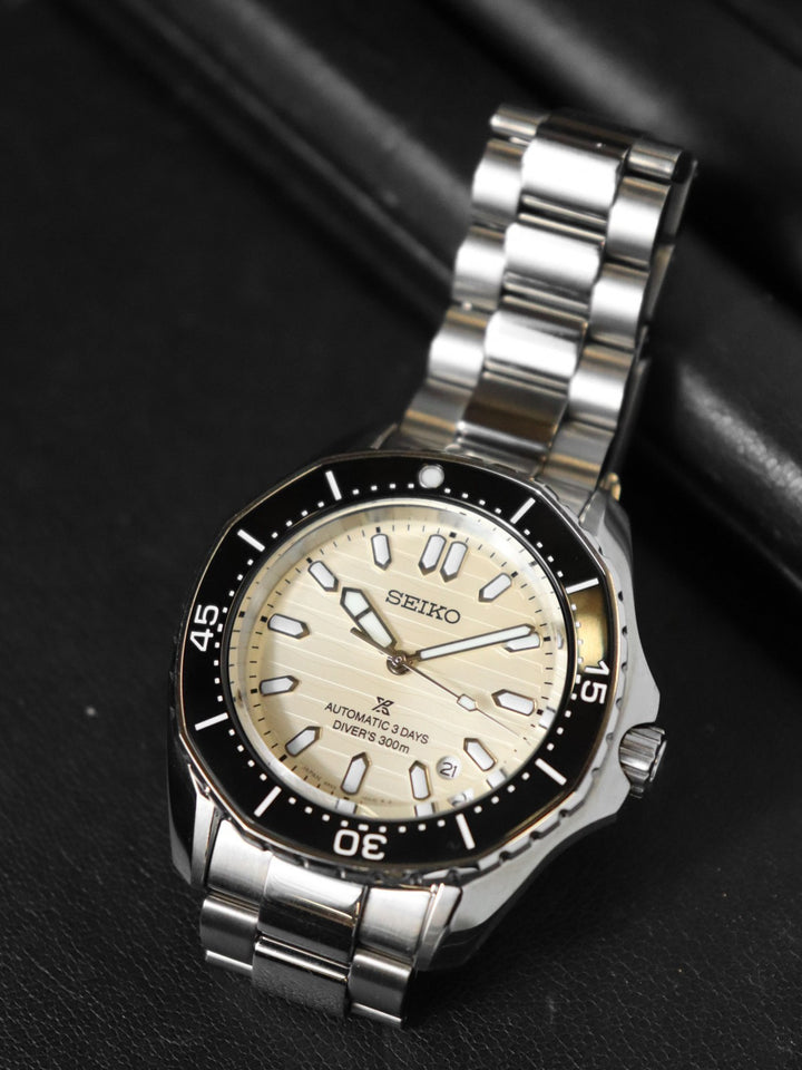 美品 SEIKO セイコー プロスペックス SBDC201/6R55-00J0 腕時計 自動巻き パールベージュ メンズ