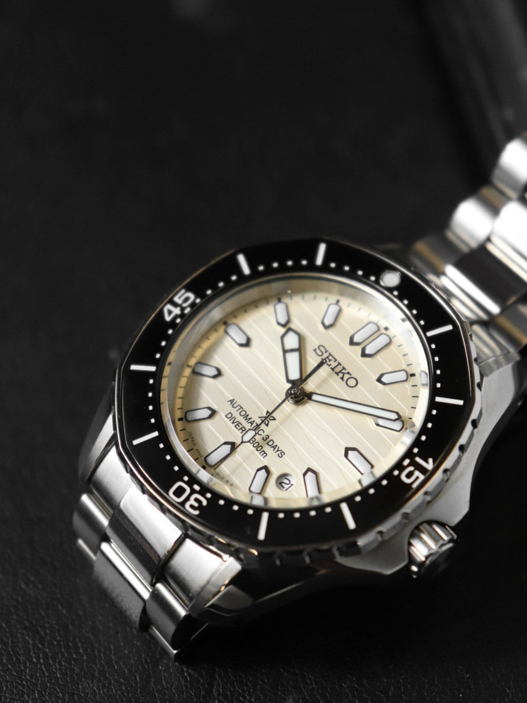 美品 SEIKO セイコー プロスペックス SBDC201/6R55-00J0 腕時計 自動巻き パールベージュ メンズ