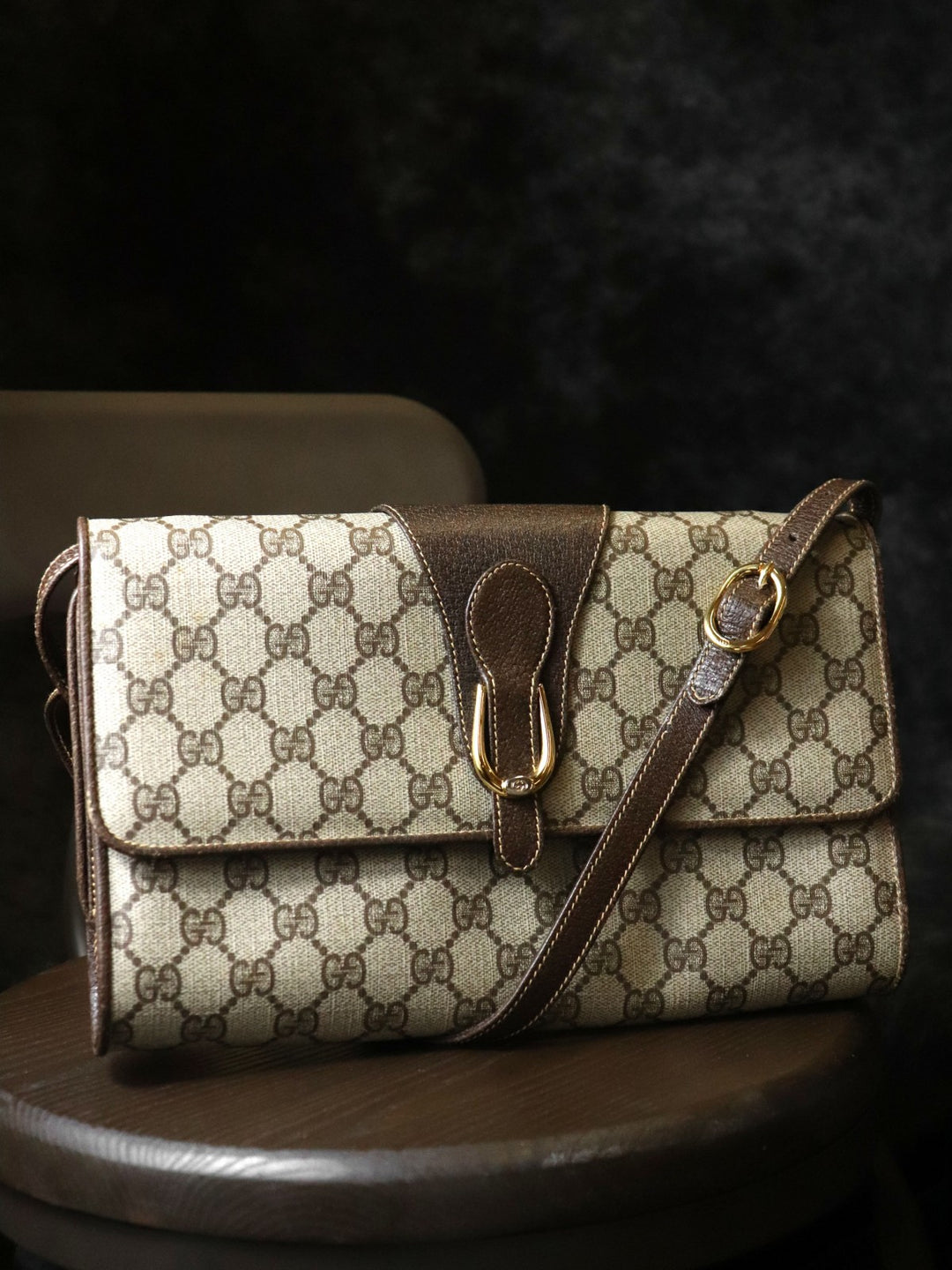 GUCCI グッチ 904 02 050 ショルダーバッグ GGスプリームキャンバス オールドグッチ ブラウン レディース