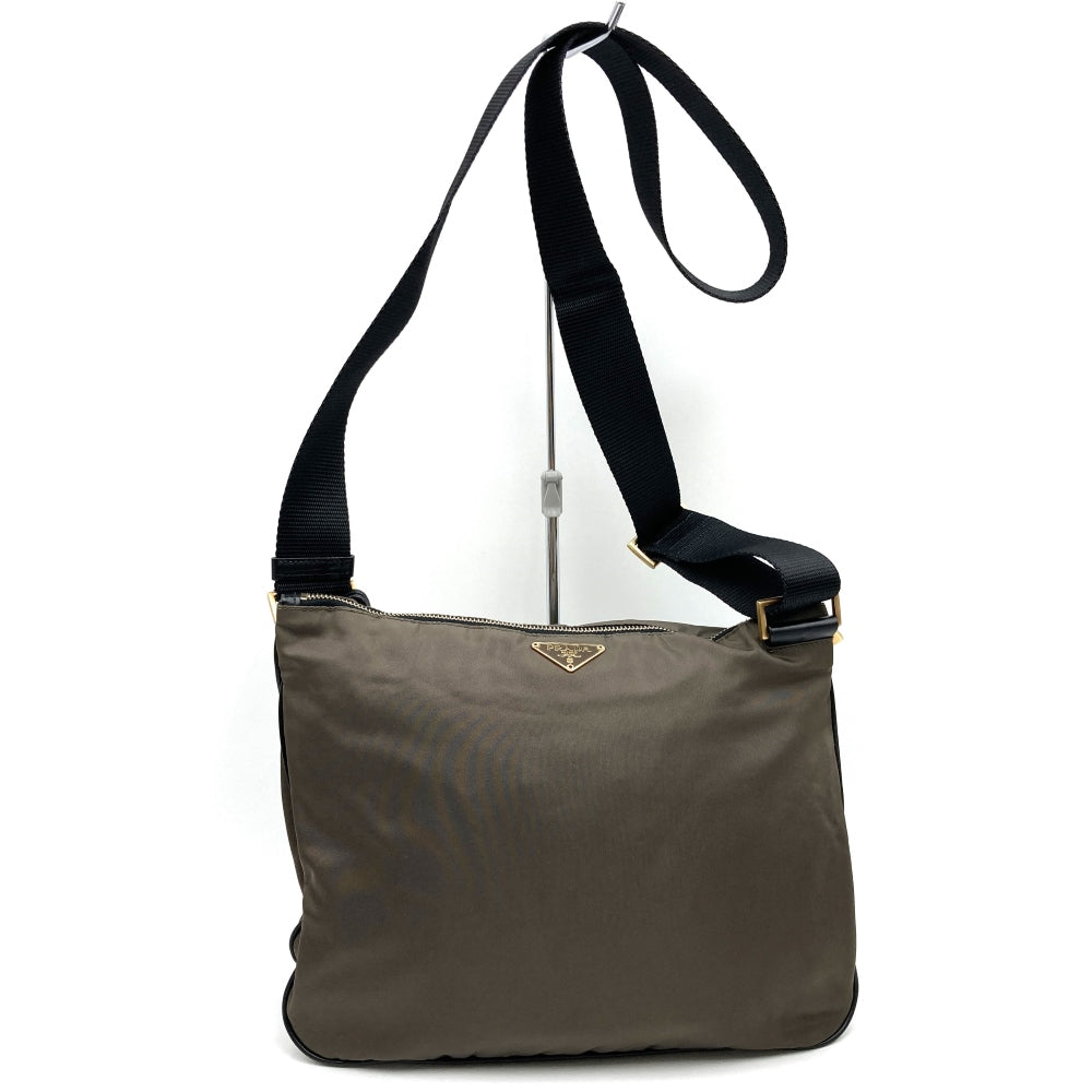 PRADA プラダ BT0220 ショルダーバッグ ナイロン 鍵付 カーキ ブラウン ヴィンテージ