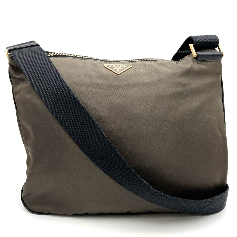 PRADA プラダ BT0220 ショルダーバッグ ナイロン 鍵付 カーキ ブラウン ヴィンテージ