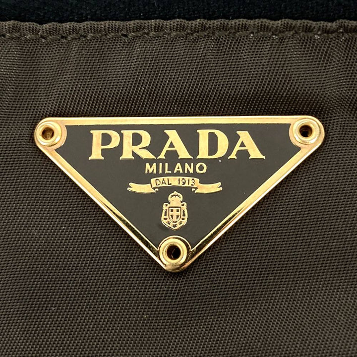 PRADA プラダ BT0220 ショルダーバッグ ナイロン 鍵付 カーキ ブラウン ヴィンテージ