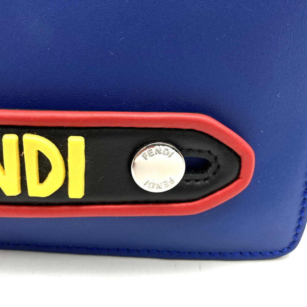 FENDI フェンディ 7VA350 ボキャブラリー クラッチバッグ THINK FENDI セカンドバッグ ポーチ ブルー レザー