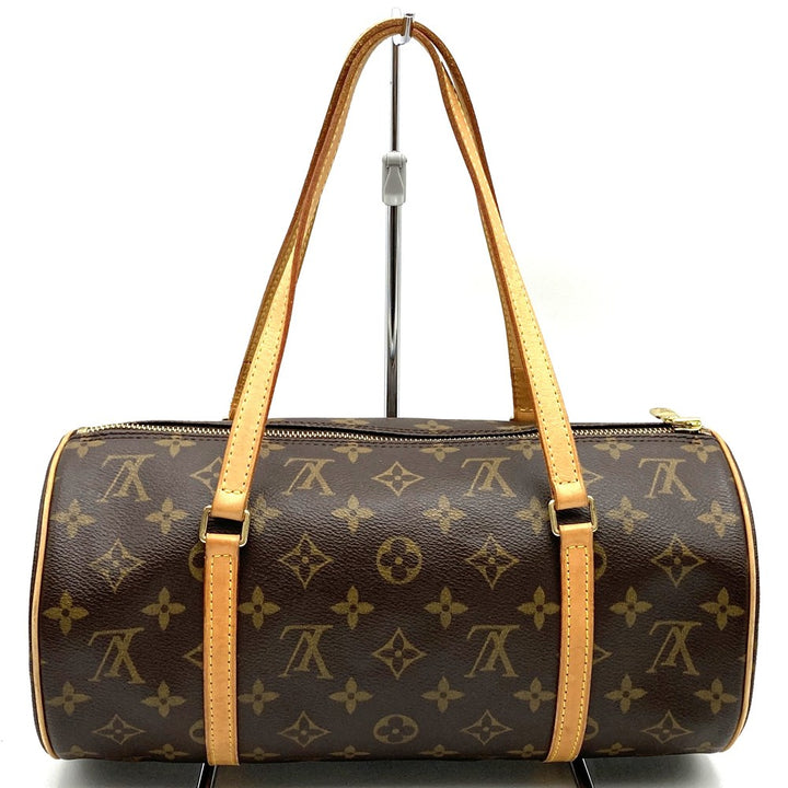 ポーチ付き LOUIS VUITTON ルイ・ヴィトン M51385 パピヨン30 ショルダーバッグ ブラウン モノグラム