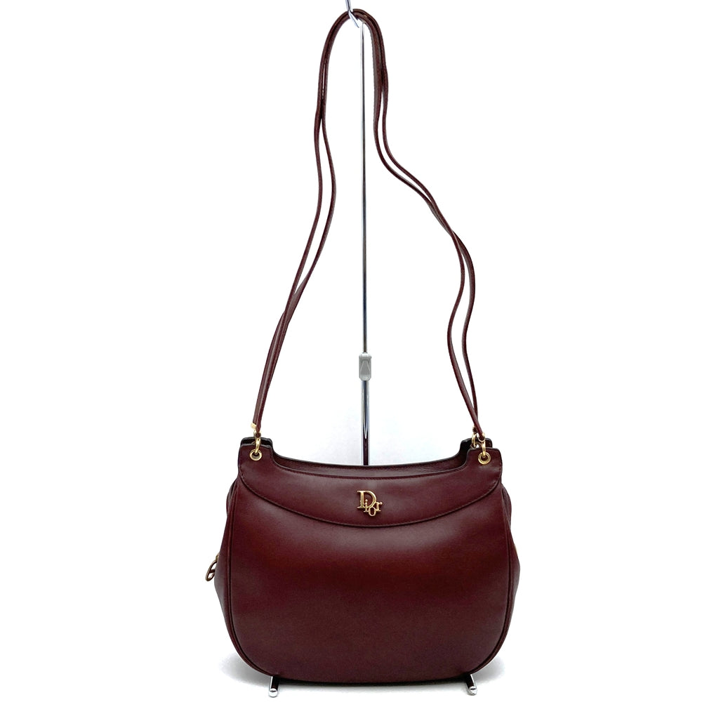 Dior ディオール ショルダーバッグ レザー レッド ボルドー ヴィンテージ オールド