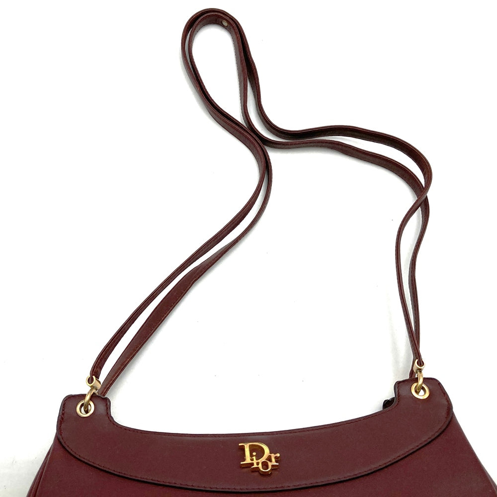 Dior ディオール ショルダーバッグ レザー レッド ボルドー ヴィンテージ オールド