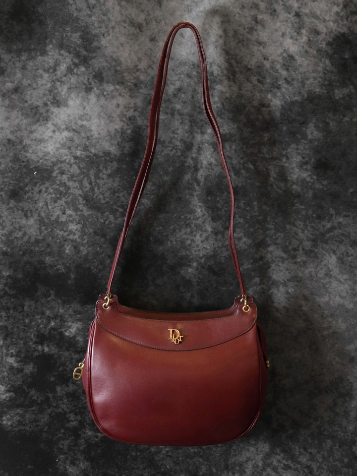 Dior ディオール ショルダーバッグ レザー レッド ボルドー ヴィンテージ オールド