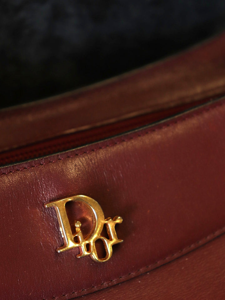 Dior ディオール ショルダーバッグ レザー レッド ボルドー ヴィンテージ オールド