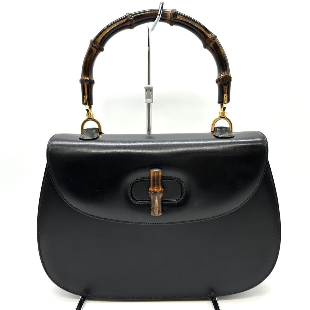 GUCCI グッチ 000 46 バンブー ハンドバッグ レザー ブラック オールドグッチ ヴィンテージ