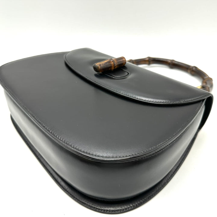 GUCCI グッチ 000 46 バンブー ハンドバッグ レザー ブラック オールドグッチ ヴィンテージ