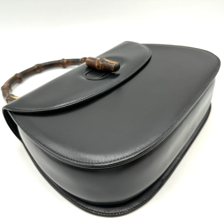 GUCCI グッチ 000 46 バンブー ハンドバッグ レザー ブラック オールドグッチ ヴィンテージ
