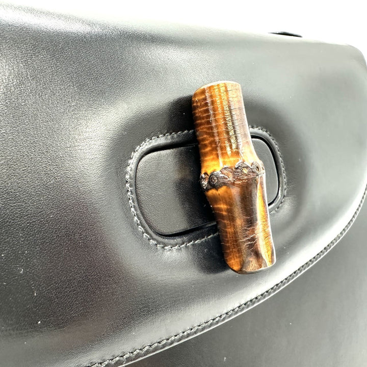 GUCCI グッチ 000 46 バンブー ハンドバッグ レザー ブラック オールドグッチ ヴィンテージ
