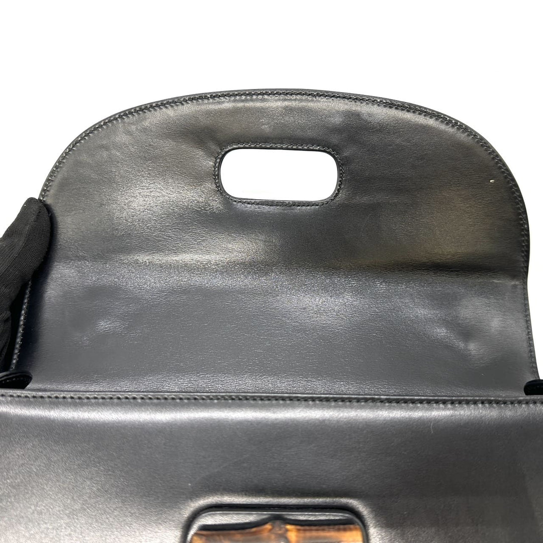 GUCCI グッチ 000 46 バンブー ハンドバッグ レザー ブラック オールドグッチ ヴィンテージ