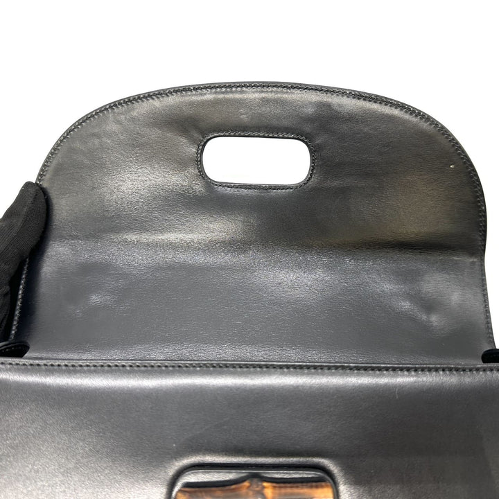 GUCCI グッチ 000 46 バンブー ハンドバッグ レザー ブラック オールドグッチ ヴィンテージ