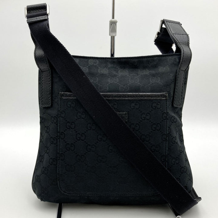 GUCCI グッチ 122793 ショルダーバッグ 斜めがけショルダーバッグ 薄型 ブラック GGライン GGキャンバス