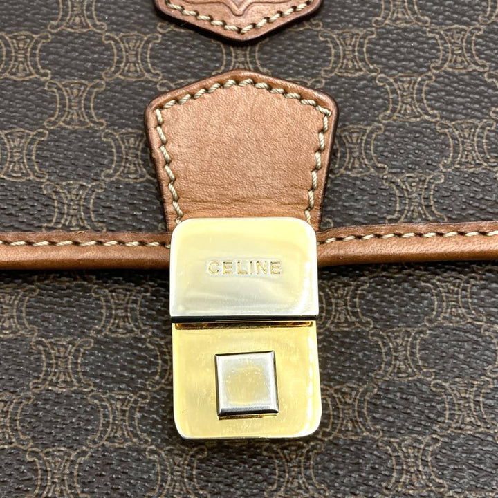 CELINE セリーヌ M08 セカンドバッグ マカダム ブラウン クラッチバッグ 小物入れ PVC