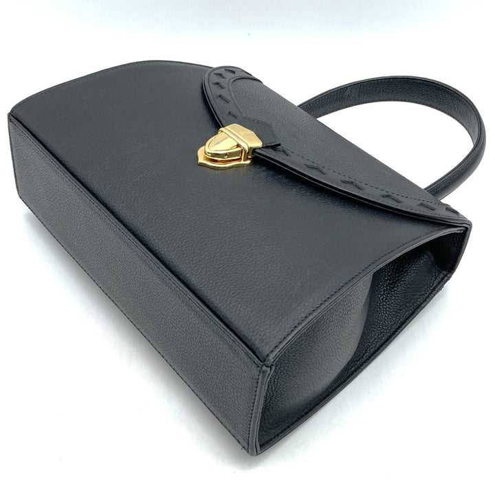 YVES SAINT LAURENT イヴ・サンローラン 2way ハンドバッグ ショルダーバッグ ブラック レザー ヴィンテージ シック レザー