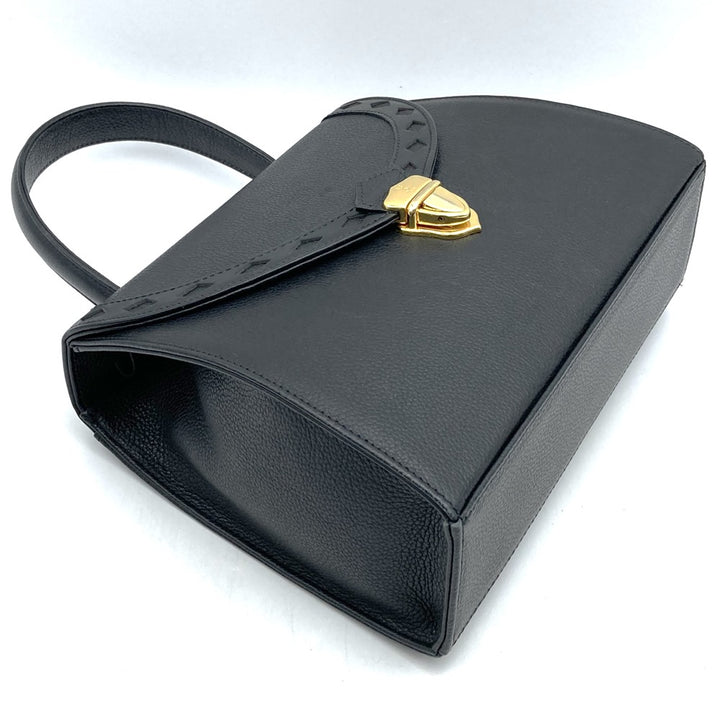 YVES SAINT LAURENT イヴ・サンローラン 2way ハンドバッグ ショルダーバッグ ブラック レザー ヴィンテージ シック レザー