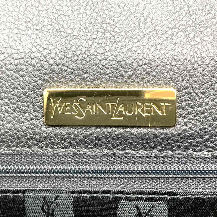 YVES SAINT LAURENT イヴ・サンローラン 2way ハンドバッグ ショルダーバッグ ブラック レザー ヴィンテージ シック レザー