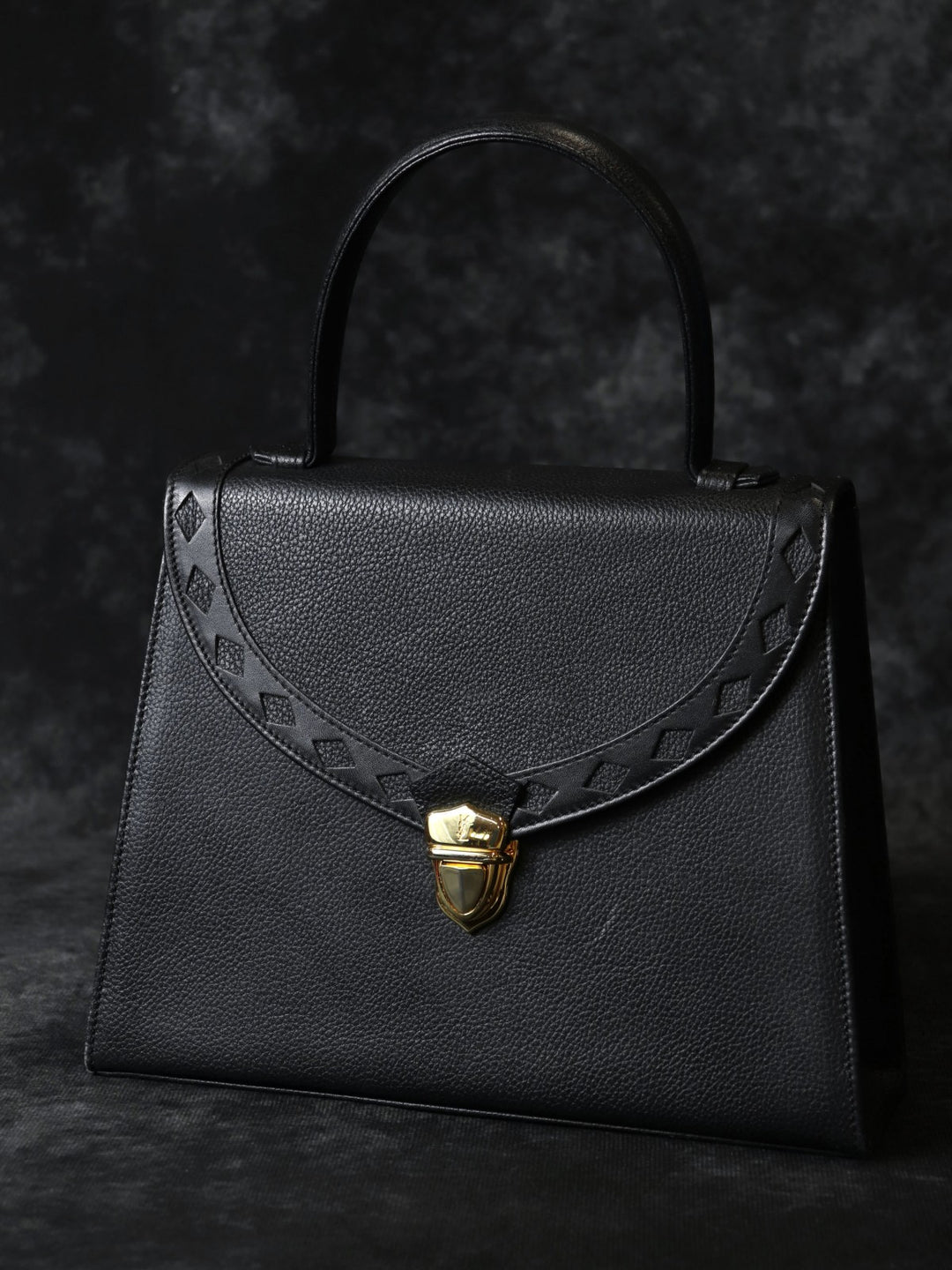 YVES SAINT LAURENT イヴ・サンローラン 2way ハンドバッグ ショルダーバッグ ブラック レザー ヴィンテージ シック レザー