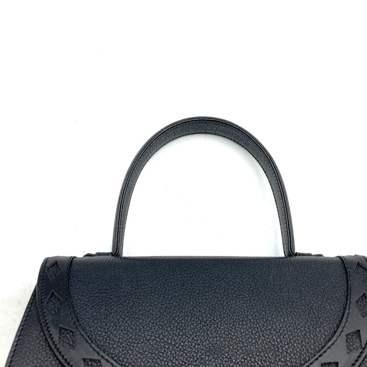 YVES SAINT LAURENT イヴ・サンローラン 2way ハンドバッグ ショルダーバッグ ブラック レザー ヴィンテージ シック レザー