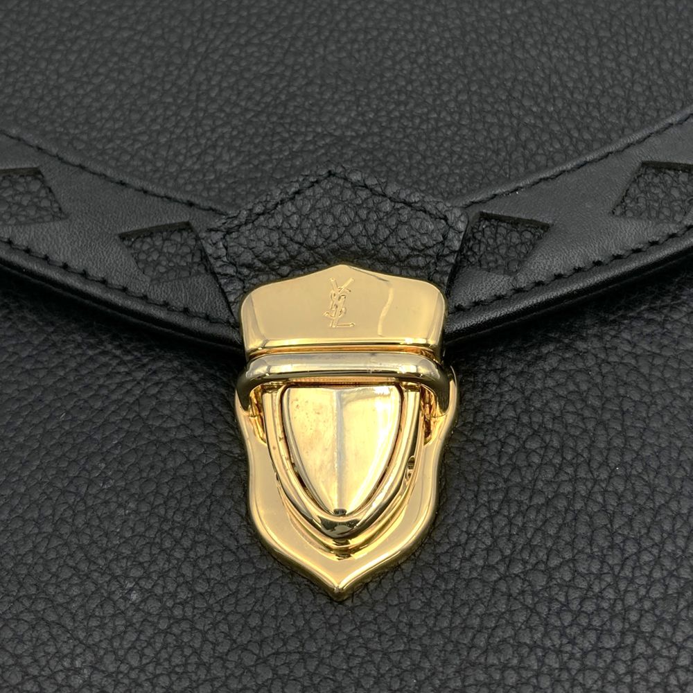 YVES SAINT LAURENT イヴ・サンローラン 2way ハンドバッグ ショルダーバッグ ブラック レザー ヴィンテージ シック レザー