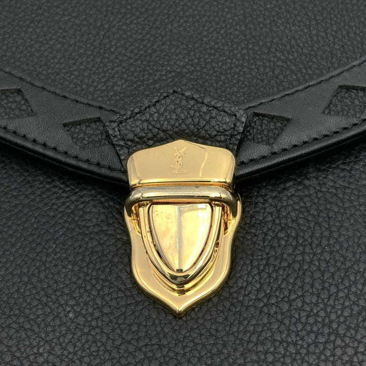 YVES SAINT LAURENT イヴ・サンローラン 2way ハンドバッグ ショルダーバッグ ブラック レザー ヴィンテージ シック レザー
