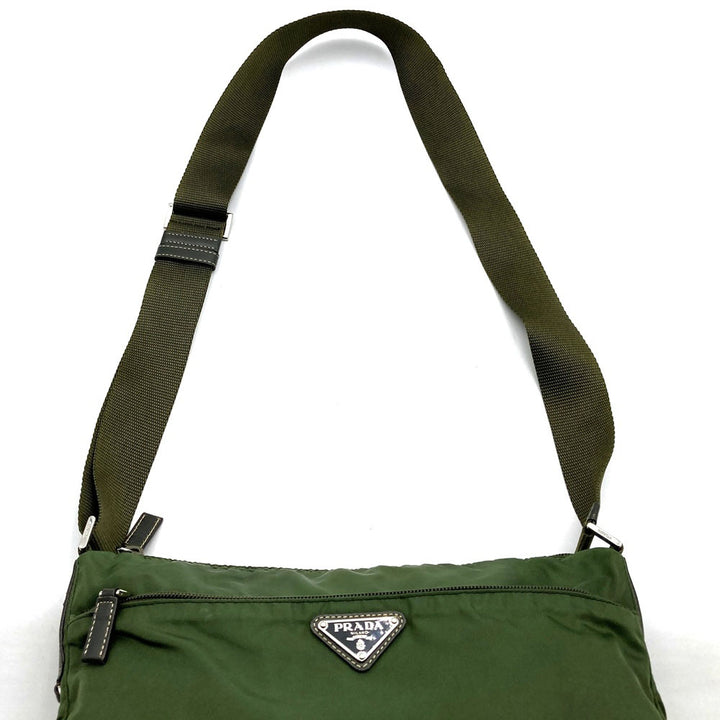 PRADA プラダ ショルダーバッグ ナイロン カーキ