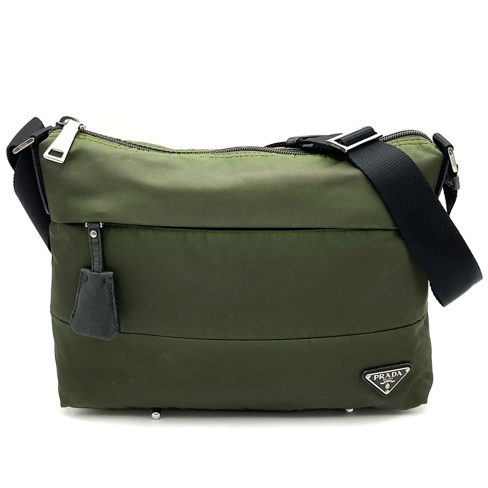 PRADA プラダ ショルダーバッグ ナイロン カーキ