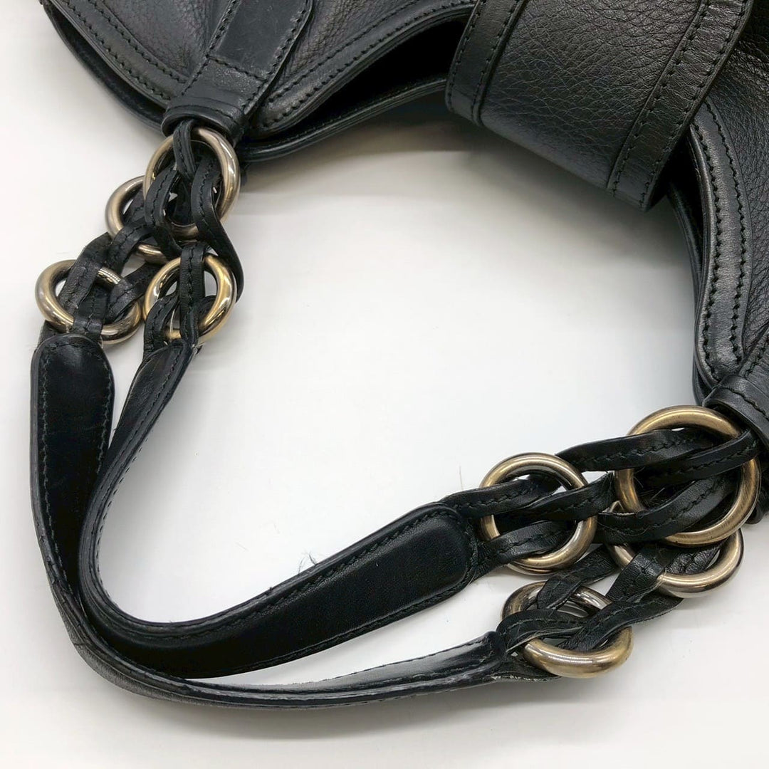 Salvatore Ferragamo フェラガモ ガンチーニ トートバッグ ショルダーバッグ 2way レザー ブラック ヴィンテージ