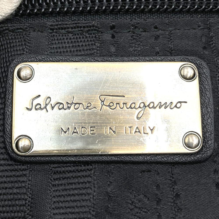 Salvatore Ferragamo フェラガモ ガンチーニ トートバッグ ショルダーバッグ 2way レザー ブラック ヴィンテージ