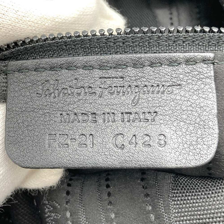 Salvatore Ferragamo フェラガモ ガンチーニ トートバッグ ショルダーバッグ 2way レザー ブラック ヴィンテージ