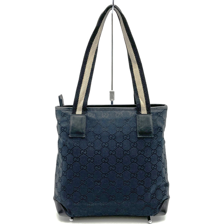 GUCCI グッチ 019 0402 トートバッグ ハンドバッグ GGキャンバス レザー ブラック