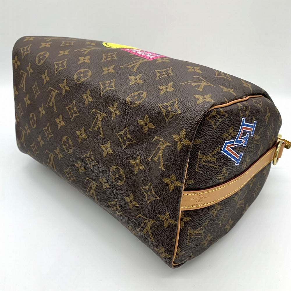 LOUIS VUITTON ルイ・ヴィトン スピーディ30 マイLVワールドツアー ラベル ワッペン ハンドバッグ モノグラムキャンバス ブラウン
