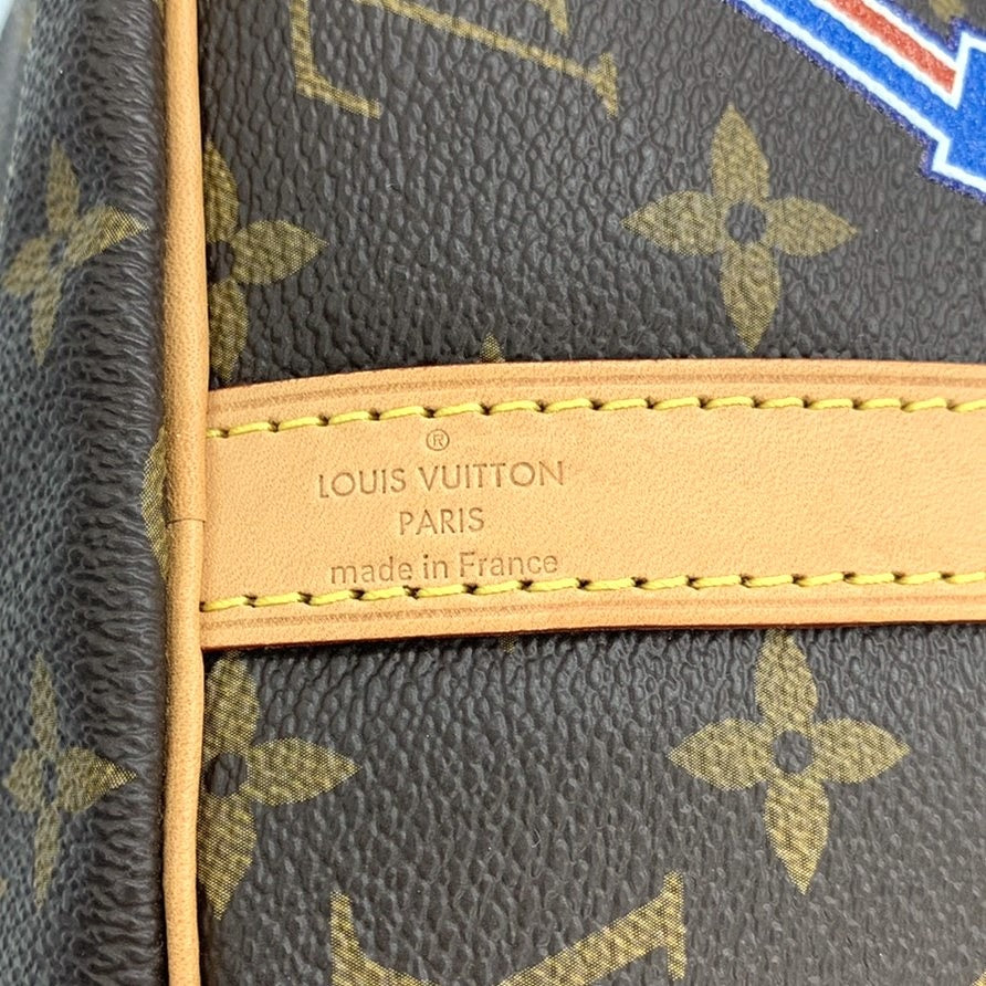 LOUIS VUITTON ルイ・ヴィトン スピーディ30 マイLVワールドツアー ラベル ワッペン ハンドバッグ モノグラムキャンバス ブラウン