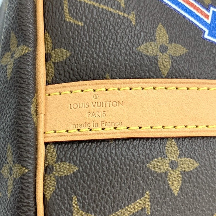 LOUIS VUITTON ルイ・ヴィトン スピーディ30 マイLVワールドツアー ラベル ワッペン ハンドバッグ モノグラムキャンバス ブラウン