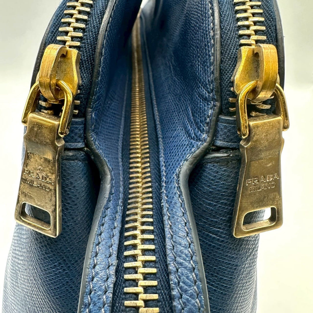 PRADA プラダ ハンドバッグ トートバッグ サフィアーノ ザー ブルー ヴィンテージ ブランド