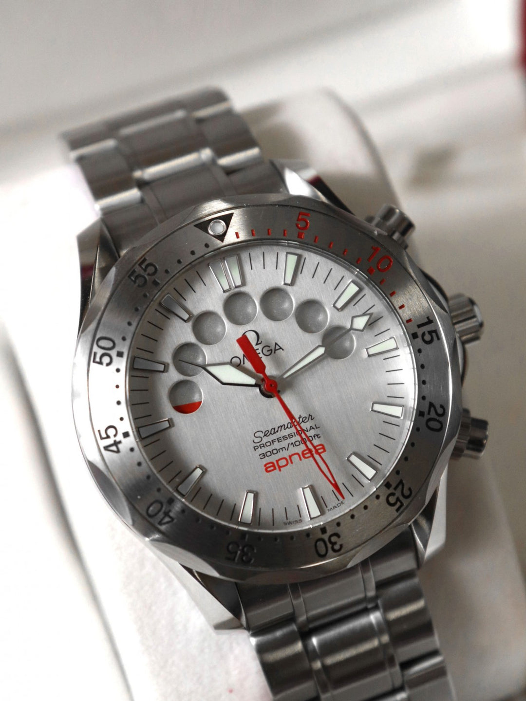 OMEGA オメガ 2595.30 シーマスター アプネア マイヨール クロノグラフ 腕時計 自動巻き ホワイト