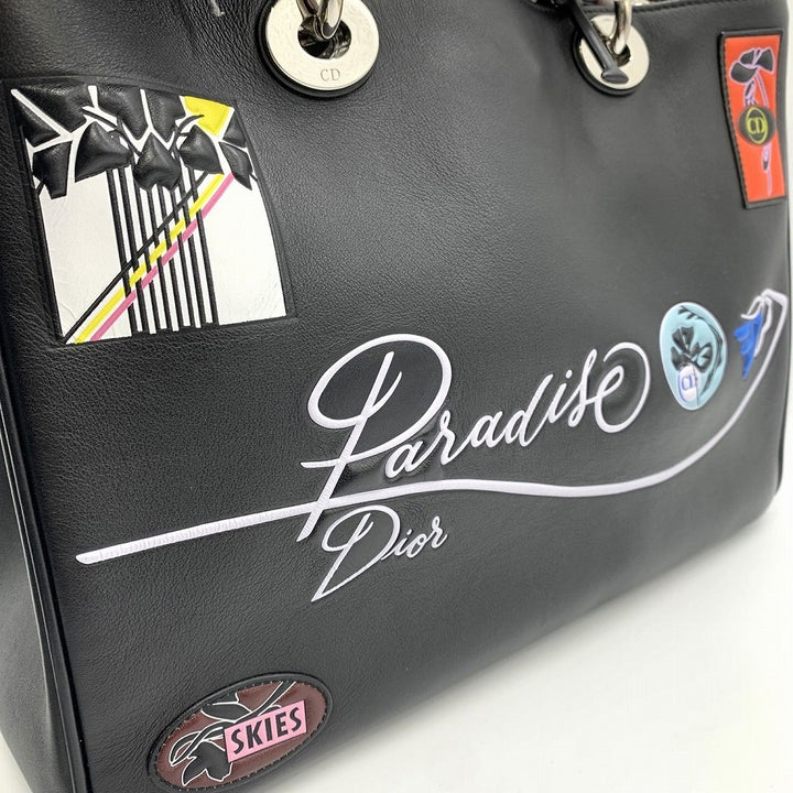Dior ディオール 2016年クルーズコレクション パラダイスシリーズ ディオリッシモ ハンドバッグ ショルダーバッグ カーフレザー ブラック黒