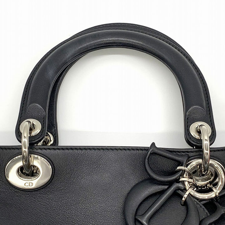 Dior ディオール 2016年クルーズコレクション パラダイスシリーズ ディオリッシモ ハンドバッグ ショルダーバッグ カーフレザー ブラック黒