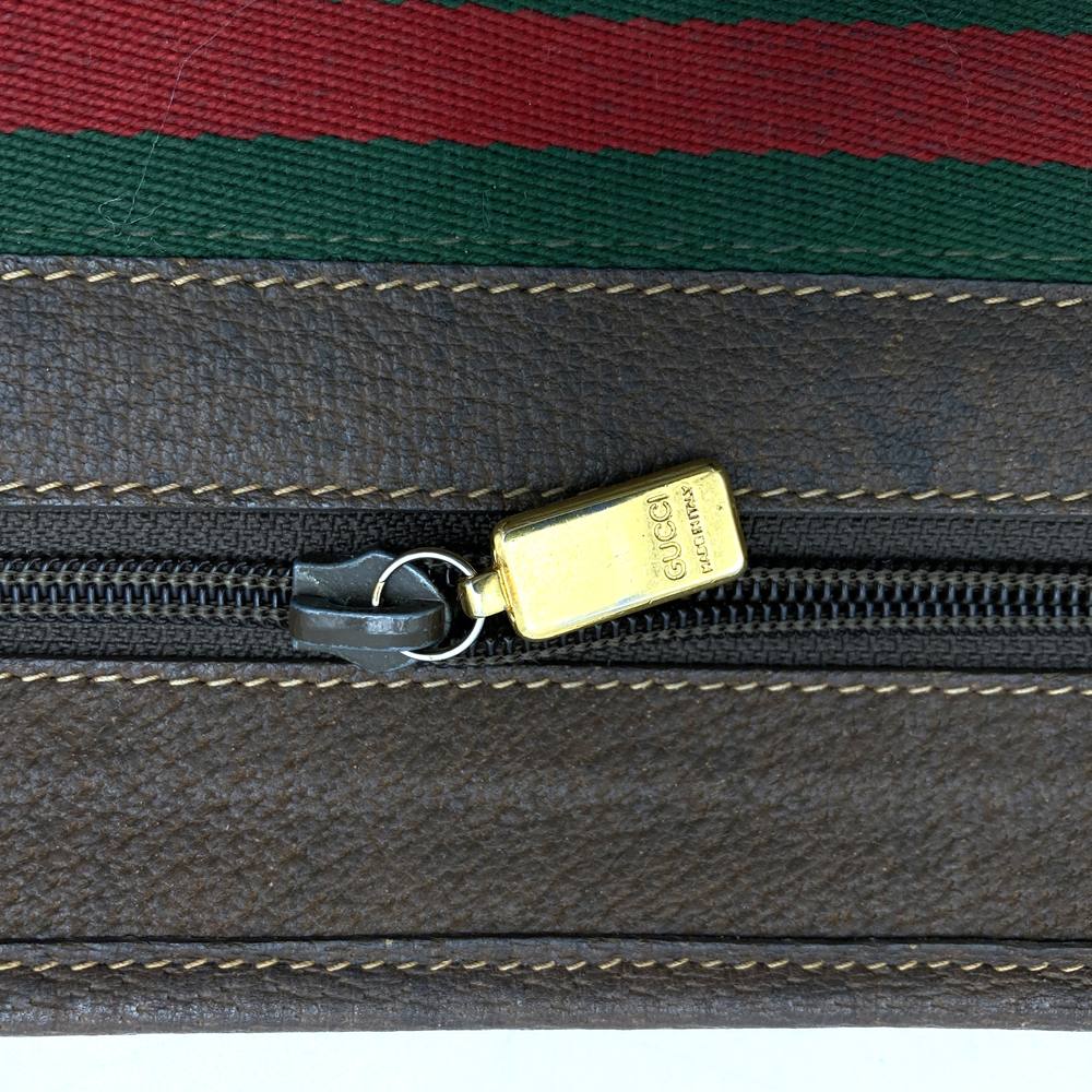 GUCCI グッチ 017 115 セカンドバッグ クラッチバッグ ポーチ GGスプリーム シェリー レザー ブラウン ヴィンテージ